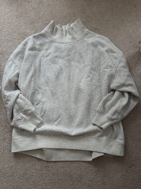 NWT Abercrombie Gray Sunday Funnel Neck Crew